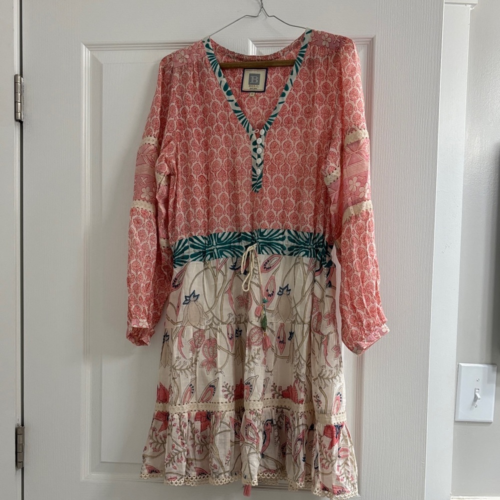 Floral Pink and Cream Dress